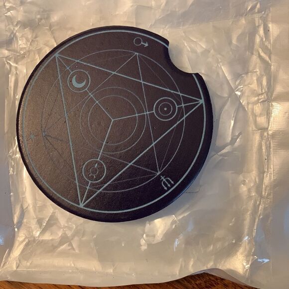 Set of FOUR absorbent ceramic car coasters - Picture 3 of 5